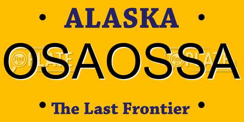 OSAOSSA Alaska License Plate
