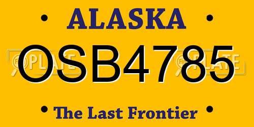 OSB4785 Alaska License Plate