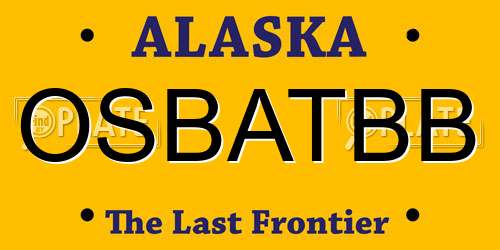 OSBATBB Alaska License Plate