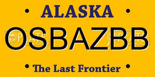 OSBAZBB Alaska License Plate