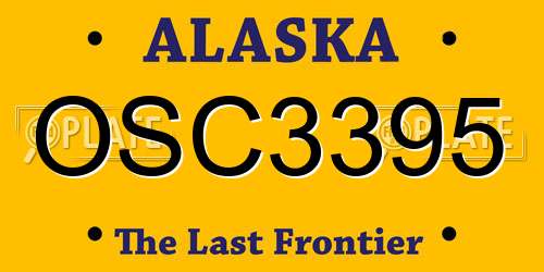 OSC3395 Alaska License Plate