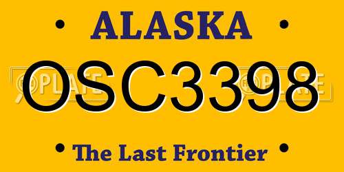 OSC3398 Alaska License Plate