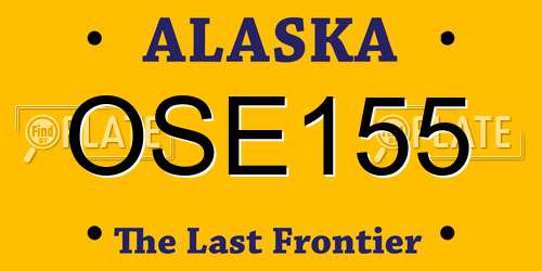 OSE155 Alaska License Plate