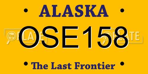 OSE158 Alaska License Plate