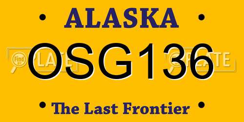 OSG136 Alaska License Plate