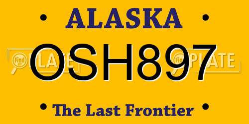 OSH897 Alaska License Plate