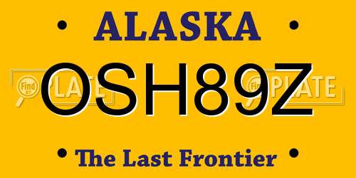 OSH89Z Alaska License Plate