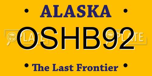 OSHB92 Alaska License Plate
