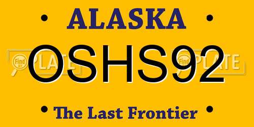 OSHS92 Alaska License Plate
