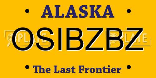 OSIBZBZ Alaska License Plate