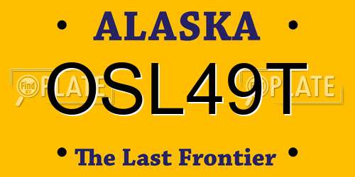 OSL49T Alaska License Plate