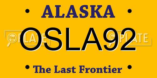 OSLA92 Alaska License Plate