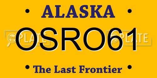 OSRO61 Alaska License Plate