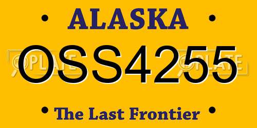 OSS4255 Alaska License Plate