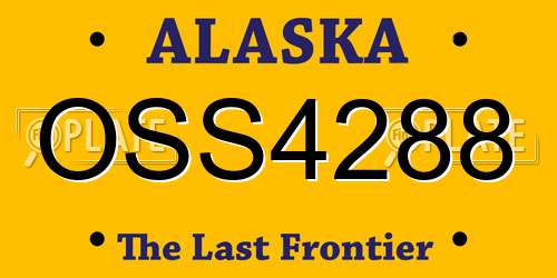 OSS4288 Alaska License Plate