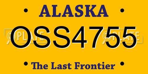 OSS4755 Alaska License Plate