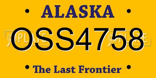 OSS4758 Alaska License Plate