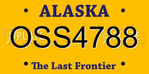OSS4788 Alaska License Plate