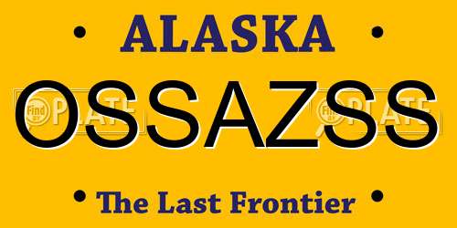 OSSAZSS Alaska License Plate