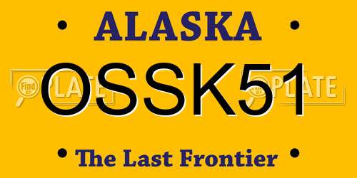 OSSK51 Alaska License Plate