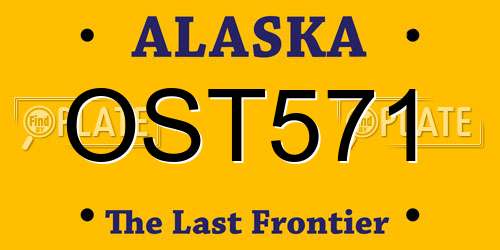 OST571 Alaska License Plate