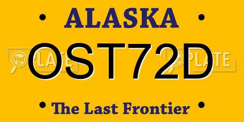 OST72D Alaska License Plate