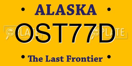 OST77D Alaska License Plate