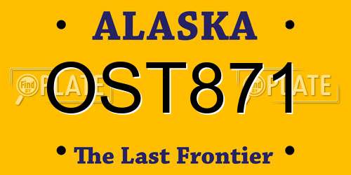 OST871 Alaska License Plate