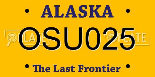 OSU025 Alaska License Plate