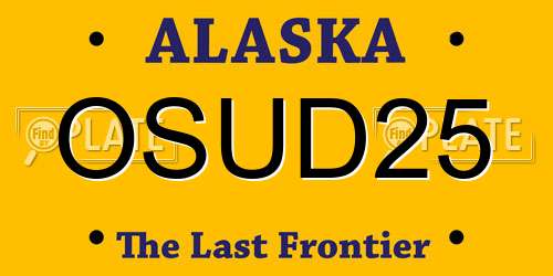 OSUD25 Alaska License Plate