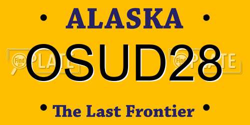 OSUD28 Alaska License Plate