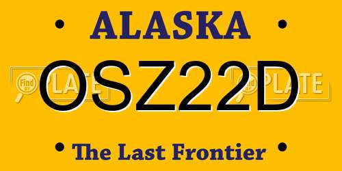 OSZ22D Alaska License Plate
