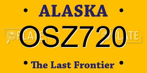 OSZ720 Alaska License Plate