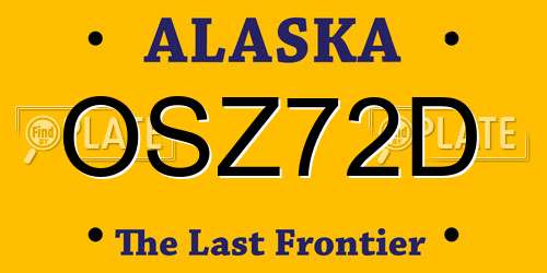 OSZ72D Alaska License Plate