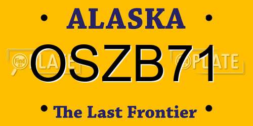 OSZB71 Alaska License Plate