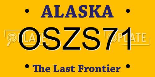 OSZS71 Alaska License Plate