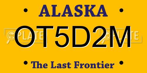 OT5D2M Alaska License Plate