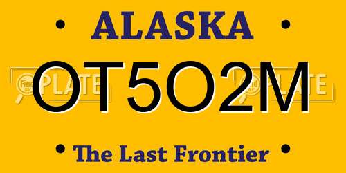 OT5O2M Alaska License Plate
