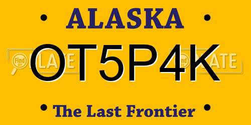 OT5P4K Alaska License Plate