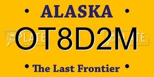 OT8D2M Alaska License Plate