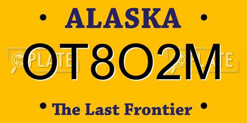 OT8O2M Alaska License Plate