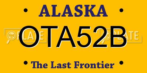 OTA52B Alaska License Plate