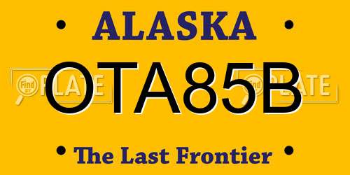 OTA85B Alaska License Plate