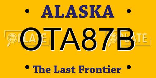 OTA87B Alaska License Plate