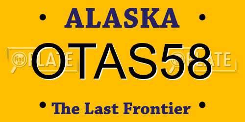 OTAS58 Alaska License Plate