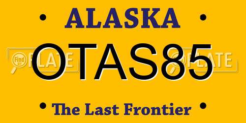 OTAS85 Alaska License Plate