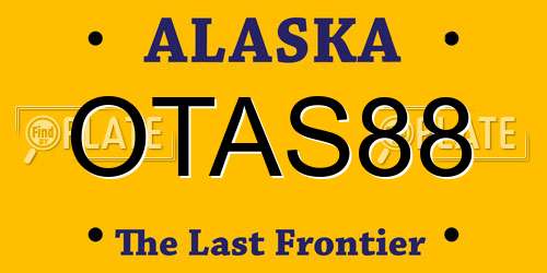 OTAS88 Alaska License Plate