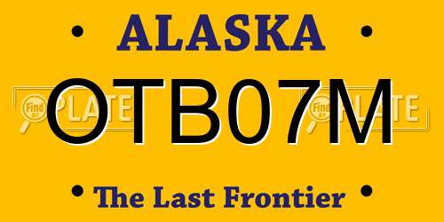 OTB07M Alaska License Plate