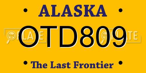 OTD809 Alaska License Plate