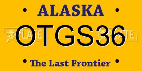 OTGS36 Alaska License Plate